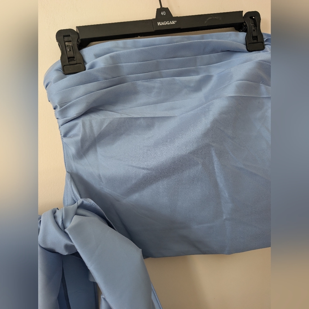 J. Crew Collection Sky Baby Blue Taffeta Ruched Bow Detail Strapless Top Size‎ 2 - Picture 4 of 8